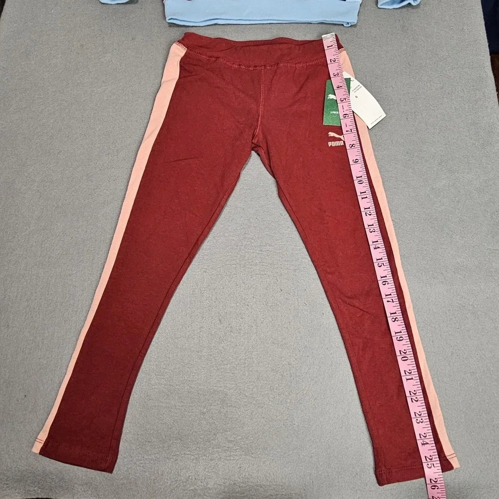 Puma Track Suit Girls Sz 6 Two Piece Outfit Set Pink Blue Glitter Spellout‎